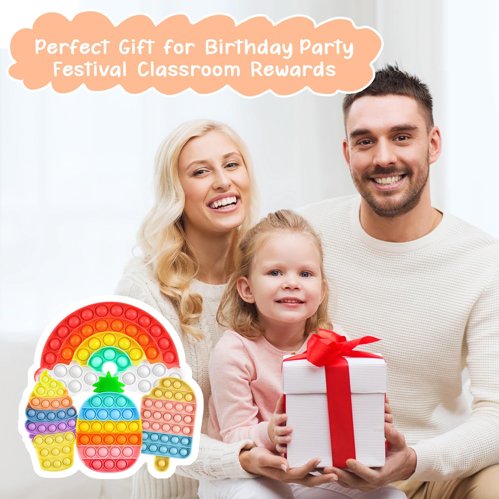 4 giocattoli sensoriali per bambini piccoli giocattoli sensoriali in silicone per spremere bolle arcobaleno sollievo dall'ansia giocattolo antistress per bambini e adulti regalo