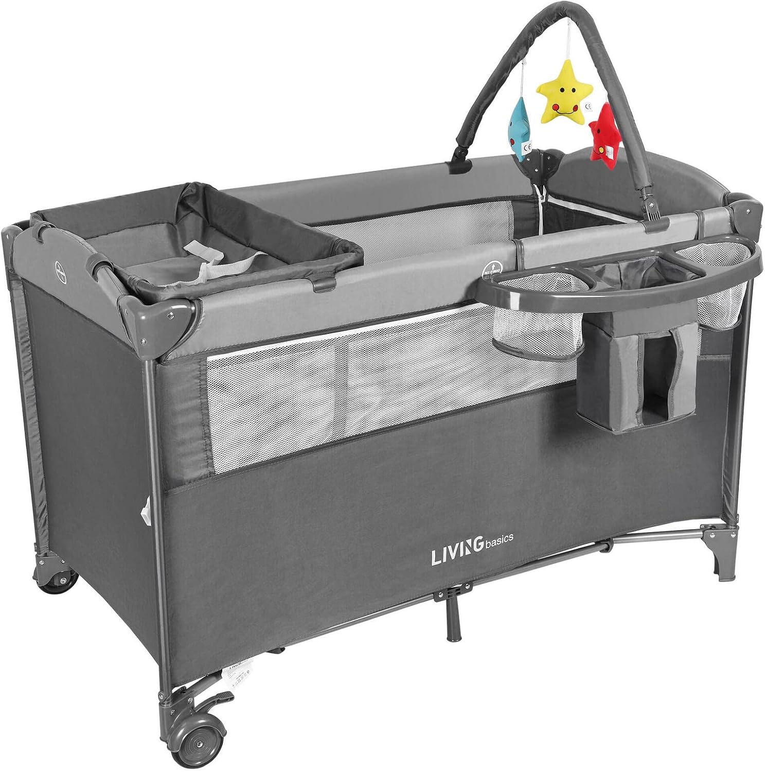 LIVINGbasics 3 in 1 Baby Playard, Foldable Play Yard with Diaper