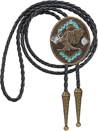 HUABOLA CALYN Bolo Tie for Men Women, Native American Rodeo Horseshoe Style/Eagle/Turquoise/Tiger Eye Wetsern Bolo Ties