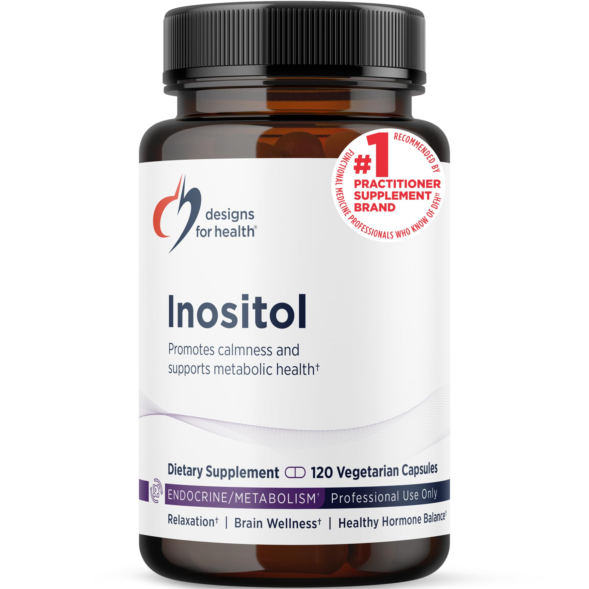 Designs for Health Inositol Capsules - 900mg per Capsule Inositol Dietary Supplement for Female Hormone Support, Sleep, Relaxation & Liver Health Support - Brain Support Supplement (120 Capsules)