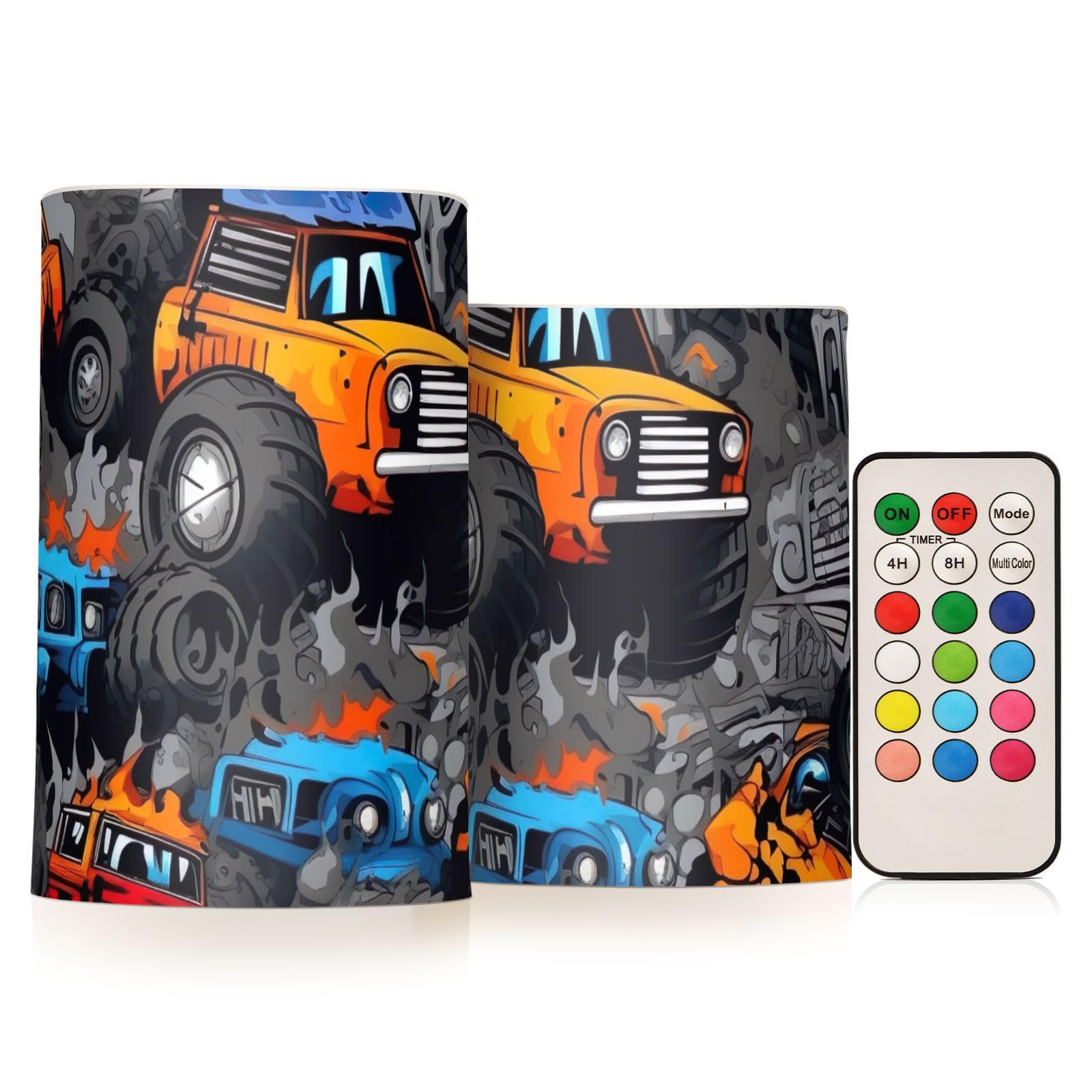 ODAWA Trucks Flameless Candles Flameless Flickering LED Candles with Remote Set of 2 Candles for Valentines Home Wedding Birthday Decoration