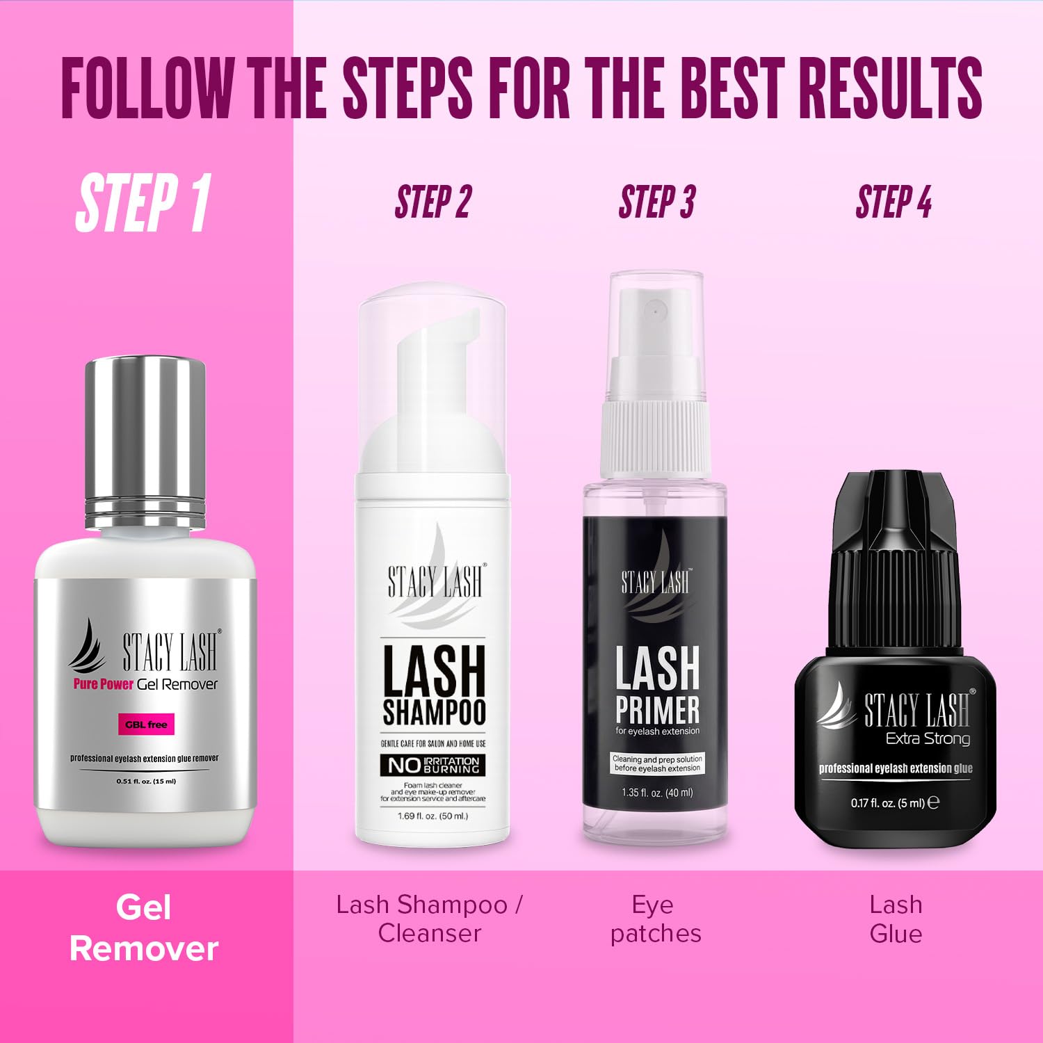Pure Power Gel Remover for Eyelash Extension Glue Stacy Lash (0.51 fl.oz / 15 ml) / GBL Free/Fast Lash Adhesive Dissolution time - 60 Seconds/Transparent Color/Odorless/Professional Supplies 4