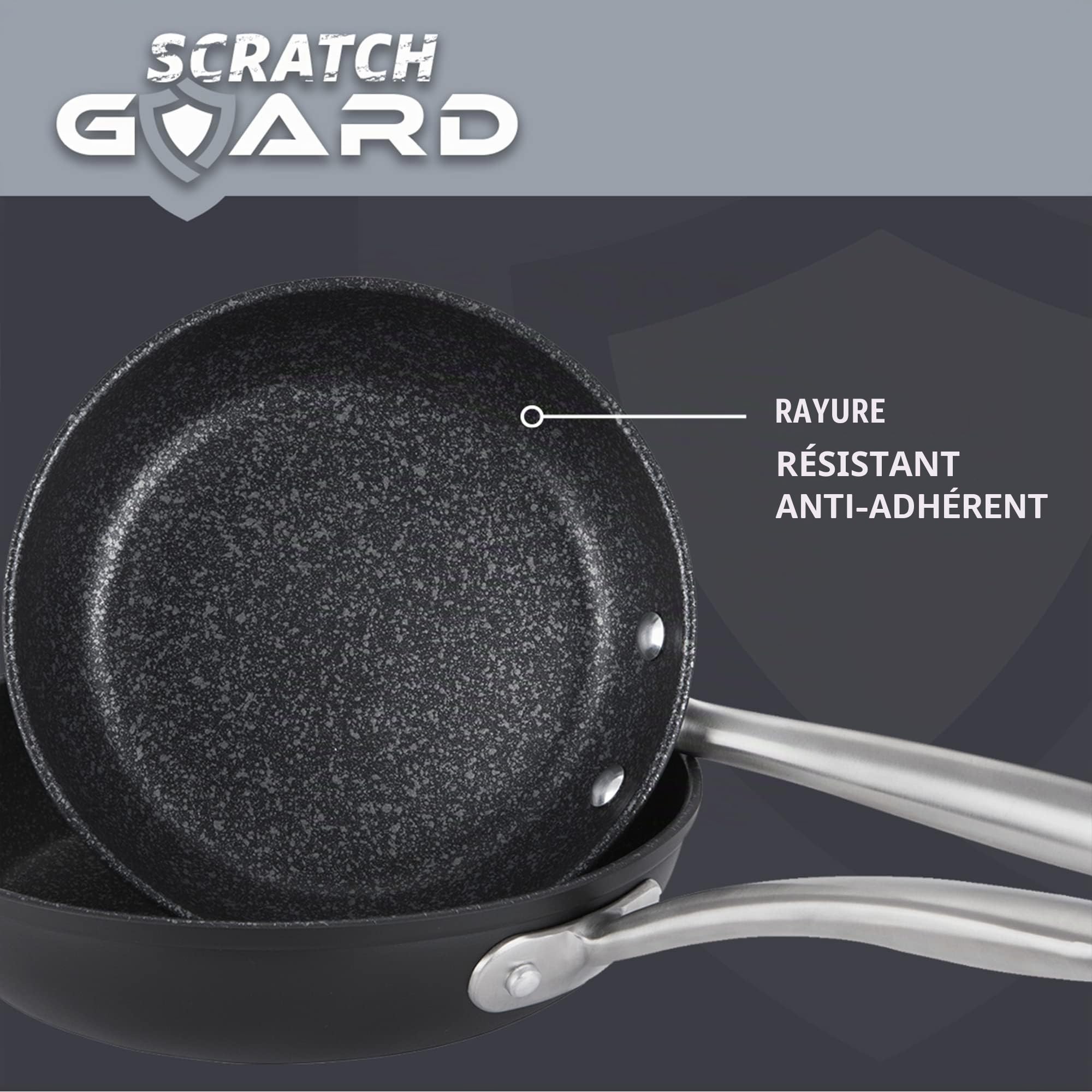 Prestige Batterie de cuisine anti-rayures en aluminium, 5 pièces, noir