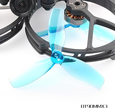 8Pairs HQProp 90MM 3-Blade Props T90MMX3 3.5inch Drone Propellers for ProTek35 Cinewhoop FPV Racing Quadcopter (Gray+Blue)