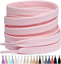 Stepace 2 Pairs of Premium Flat Shoelaces 100% Cotton – Thickness 8 mm – Replacement Shoe Laces for Sneakers Trainers