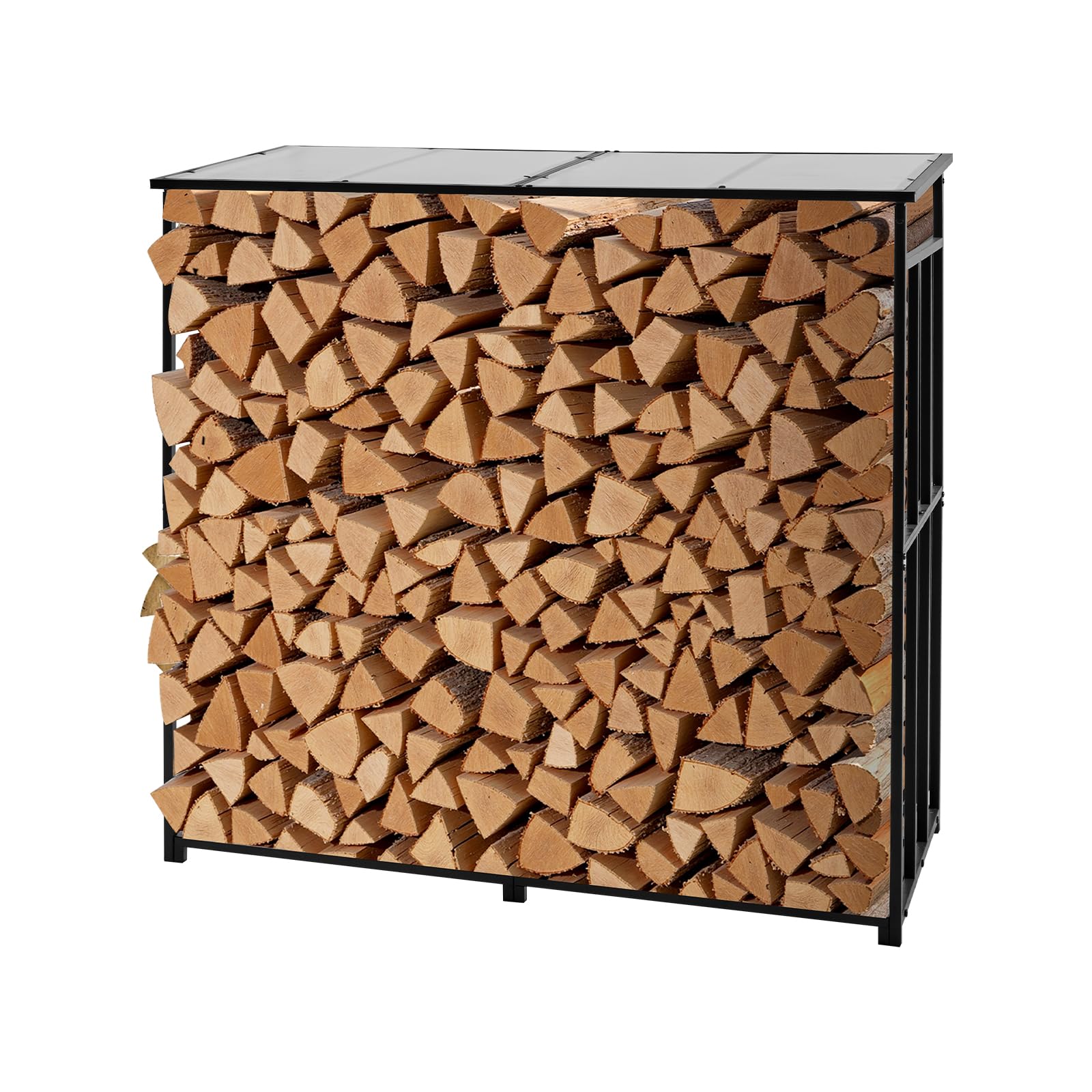 VEVOR Metall Kaminholzregal, 1850x700x1800 mm Brennholzregal, Kaminholzunterstand, max. Tragkraft 300 kg, Feuerholzregal, Kaminholzlager, Stapelhilfe für Kamin, Terrasse, Hinterhof