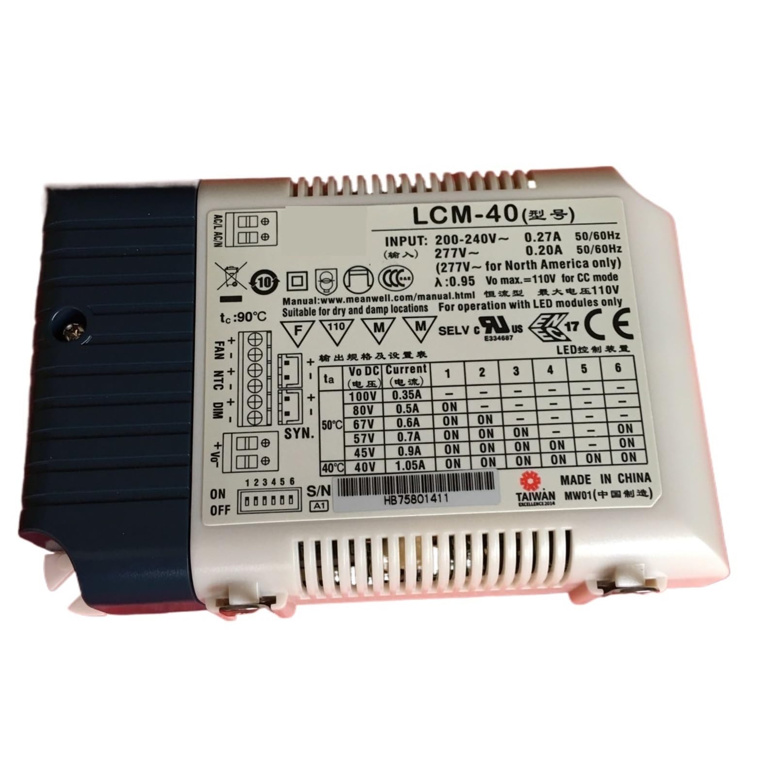 LCM-40 LCM-40 LCM-40DA 40W Constant Current Mode LED Driver LCM 40(LCM-40)