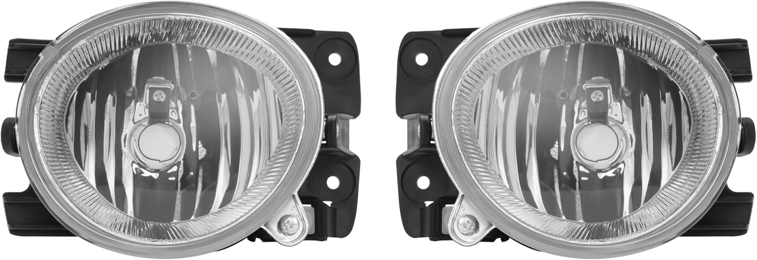 HECASA Pair Fog Lights w/Bezel Compatible with 2009-2011 Honda Pilot Replacement for HO2595100 HO2594100 HO1038101 HO1039101 Front Fog Lamp Cover Trim LH & RH