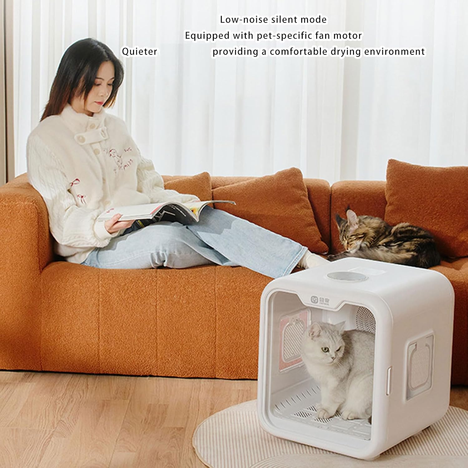 Automatic Pet Grooming Box Low Noise Operations Compacts for Easy Mobility Adjusts Winds Speed Temperature Safe Use Low Noise Dryer