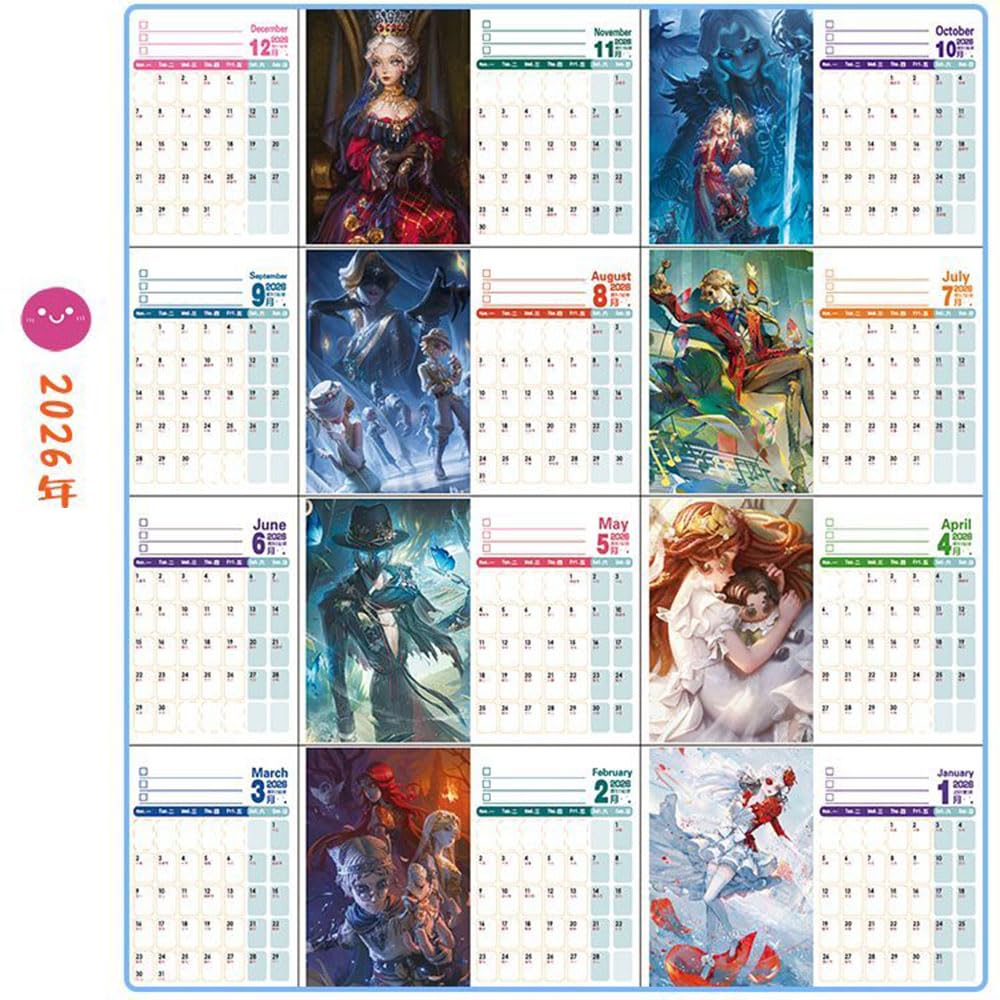 Amazon | 第五人格 カレンダー 2025年 卓上カレンダー 塗り絵 手描き本