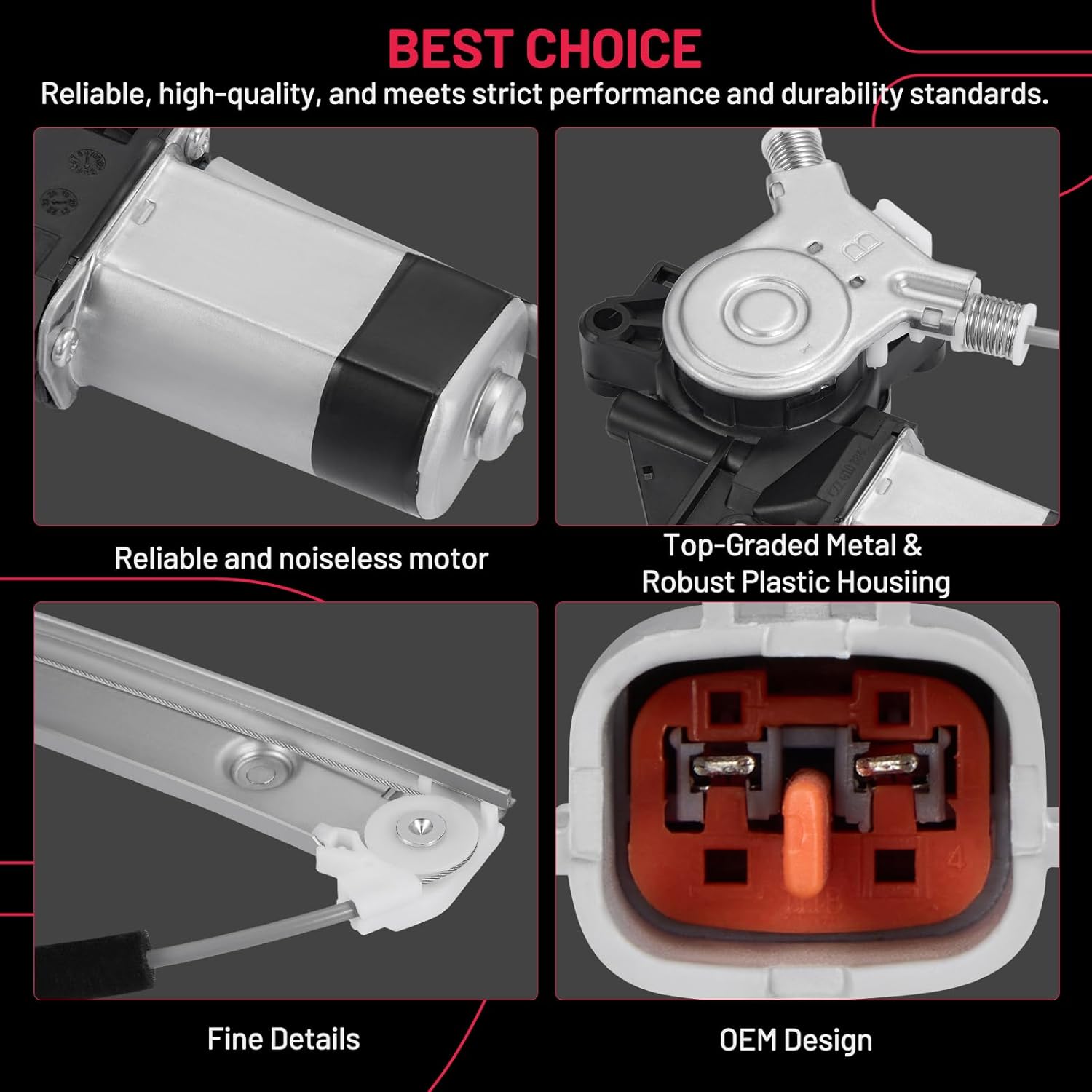 BDFHYK 748-618 Power Window Regulator with Motor Rear Right Compatible with Escape 2001-2007, Compatible with Mercury Mariner 2005-2007