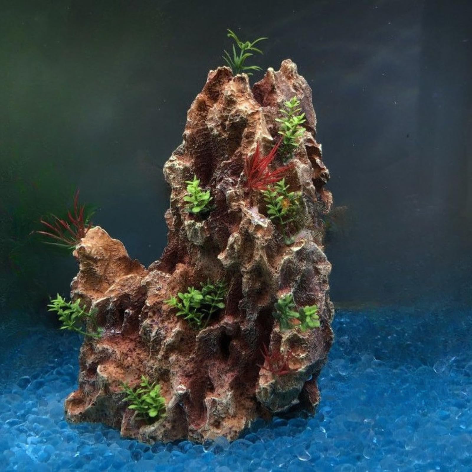 Adornos de acuario de resina de rocalla, 22 cm, decoración de paisaje de roca para pecera
