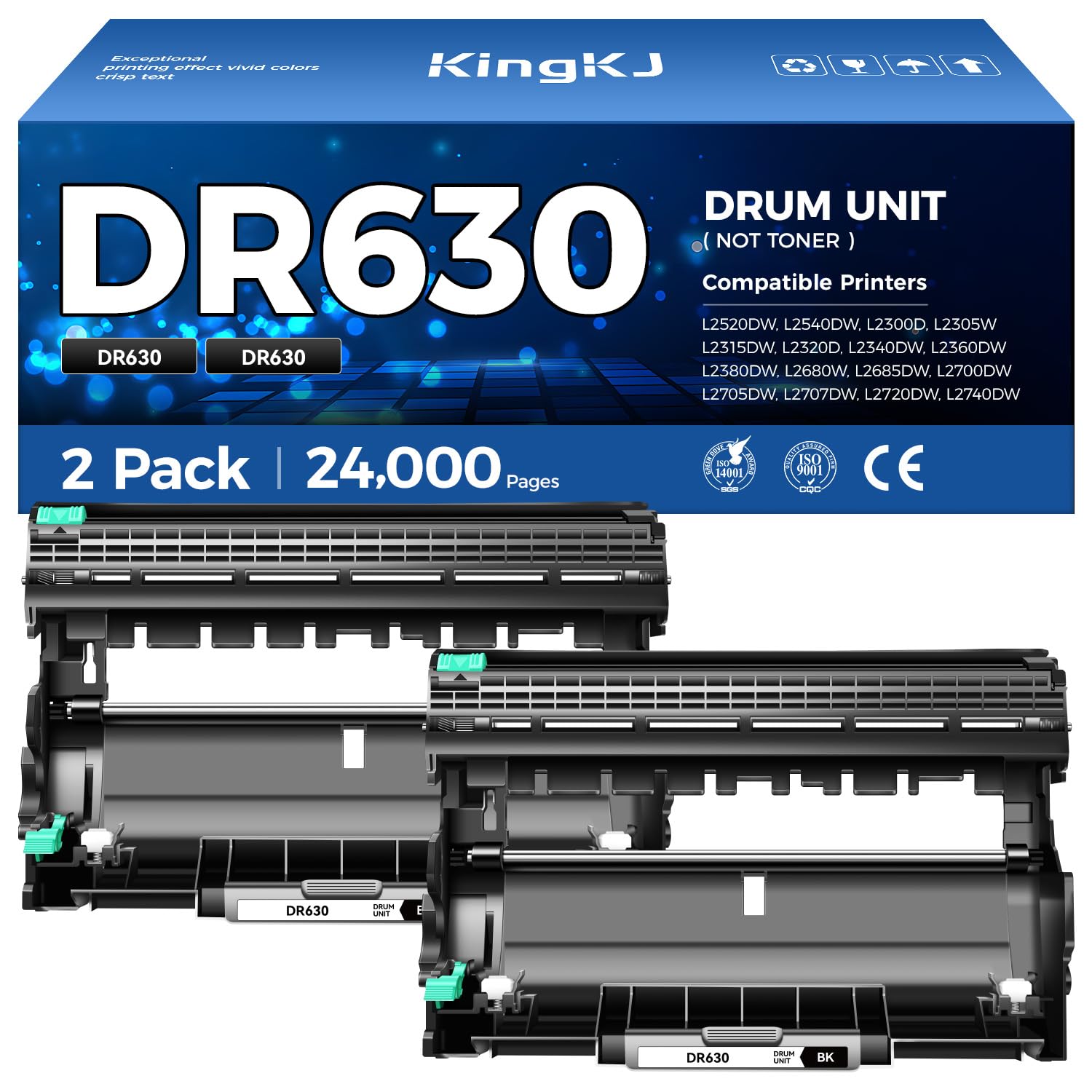 KingKJ DR630 Drum Unit (Not Toner) Replacement Compatible