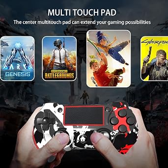 SZYUYU Wireless Controller for Ps4 Romote Compatible with Ps4/Slim/Pro/Windows PC, Controller for Ps4 with 3.5mm Audio Jack, Touch Pad, Six Axis Motion Control, Charging Cable (Flame White)
