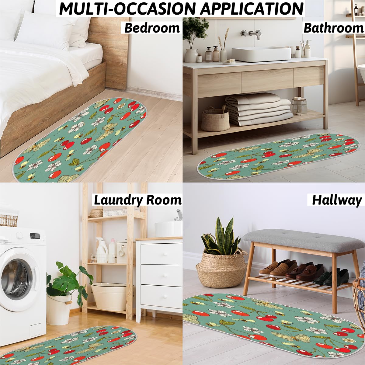 TropicalLife Uroczy kwiat wiśni dywanik mata 50 x 120 cm, wiśnia długie włosy pogrubione dywaniki do pokoju kuchni domu łazienki wewnątrz antypoślizgowa mata podłogowa dywaniki