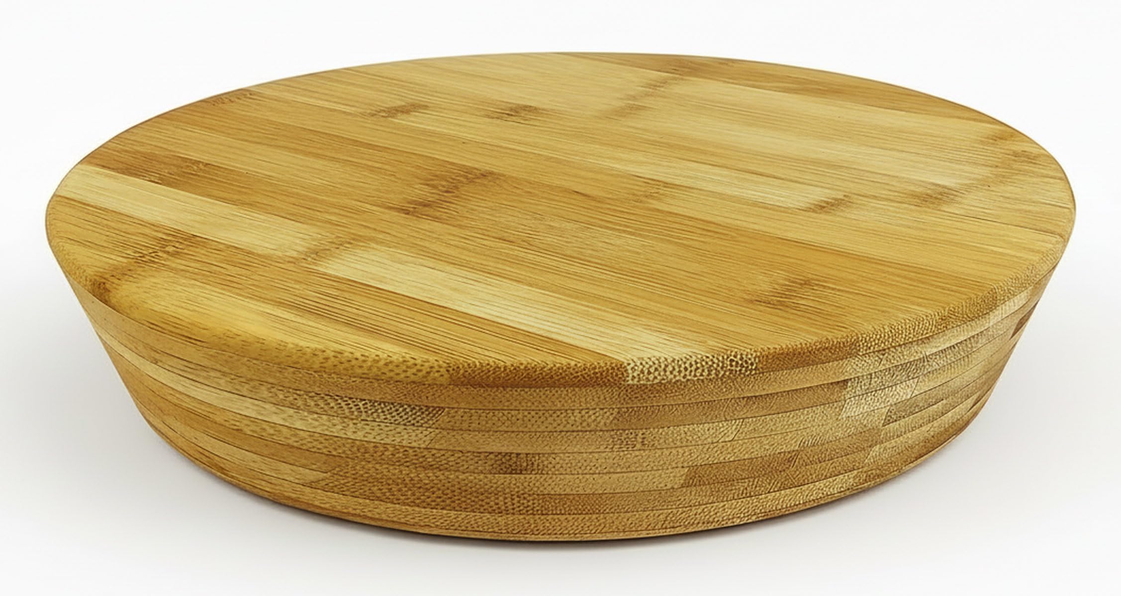 Butcherblock M, massives Schneidebrett aus 5 cm dickem Bambus-Holz, Durchmesser: 30 cm, 2.2 Kg