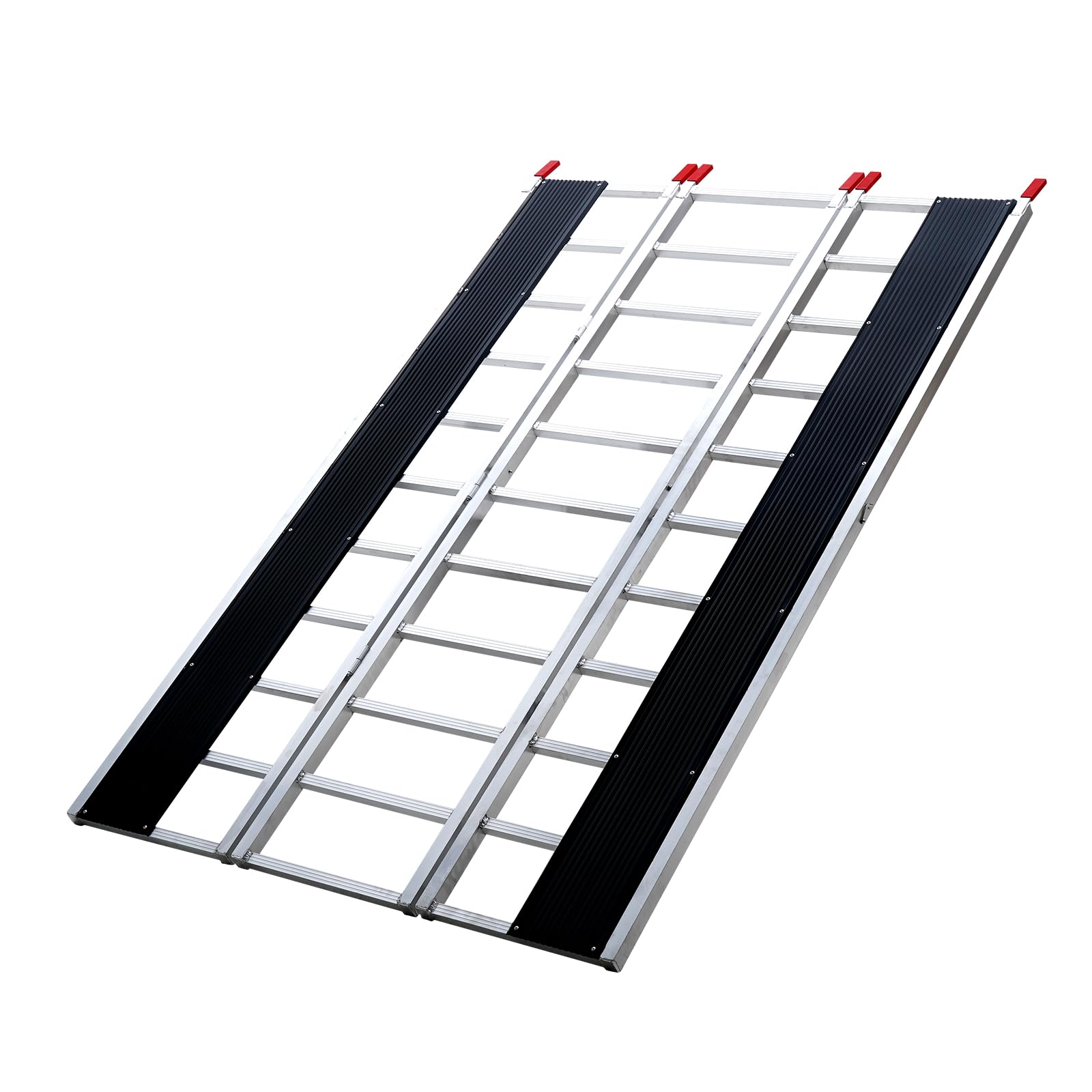 VEVOR Rampe in Alluminio Pieghevoli 216x137,5 cm, Rampa di Carico Capacità 680,4kg, Rampa di Accesso per Moto, Fuoristrada, Rimorchio, ATV, UTV, Trattore, 3 Pezzi, Rampa 3 Pezzi per Trasporto