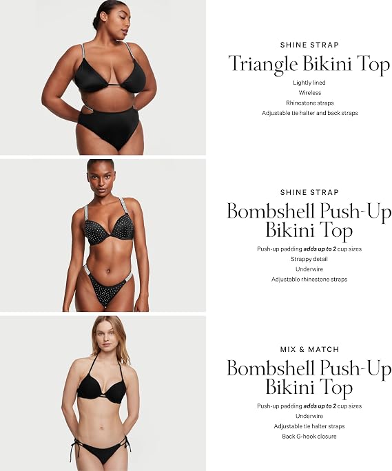 Victoria's Secret Shine Strap Bombshell Push-Up Bikini Top