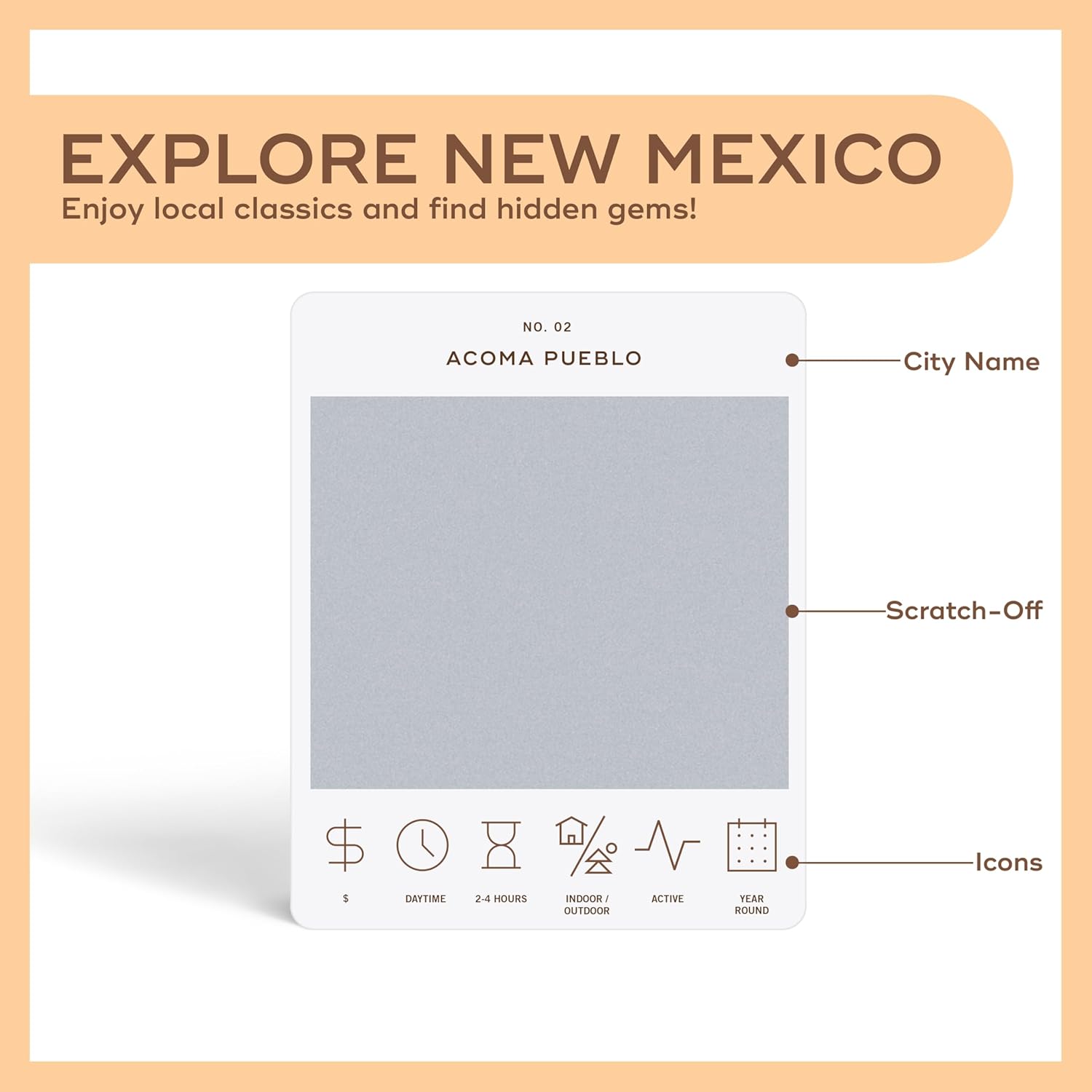 New Mexico Adventure Bucket List: 50 Scratch-Off Cards for Outdoor Activities, Tourist Attractions, and Road Trips - Perfect Travel Gift and Guide for Exploring New Mexico