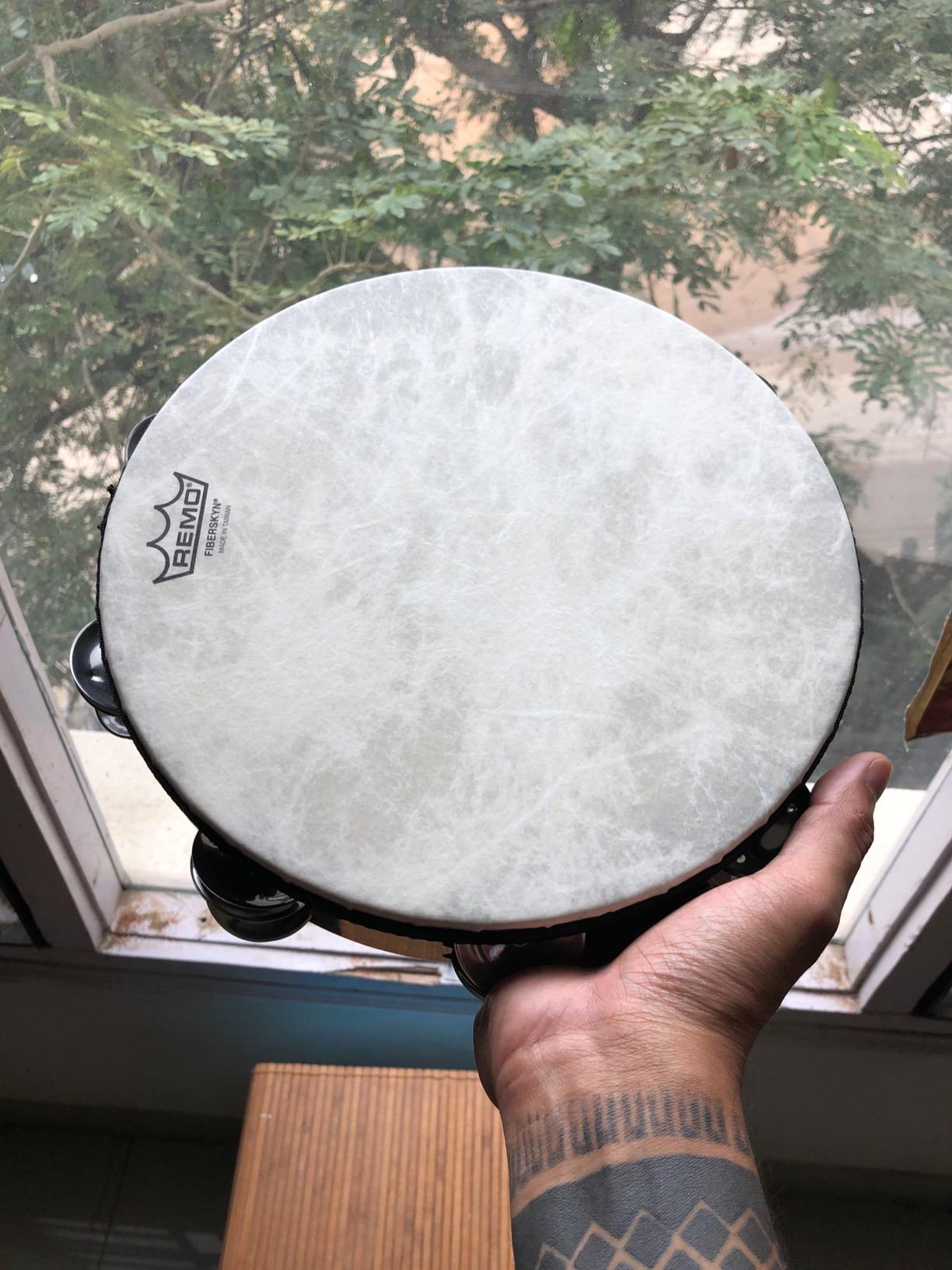 Tambourin Remo 10" TA-5210-70 – Peau Triple, Son Authentique, Finition Noire