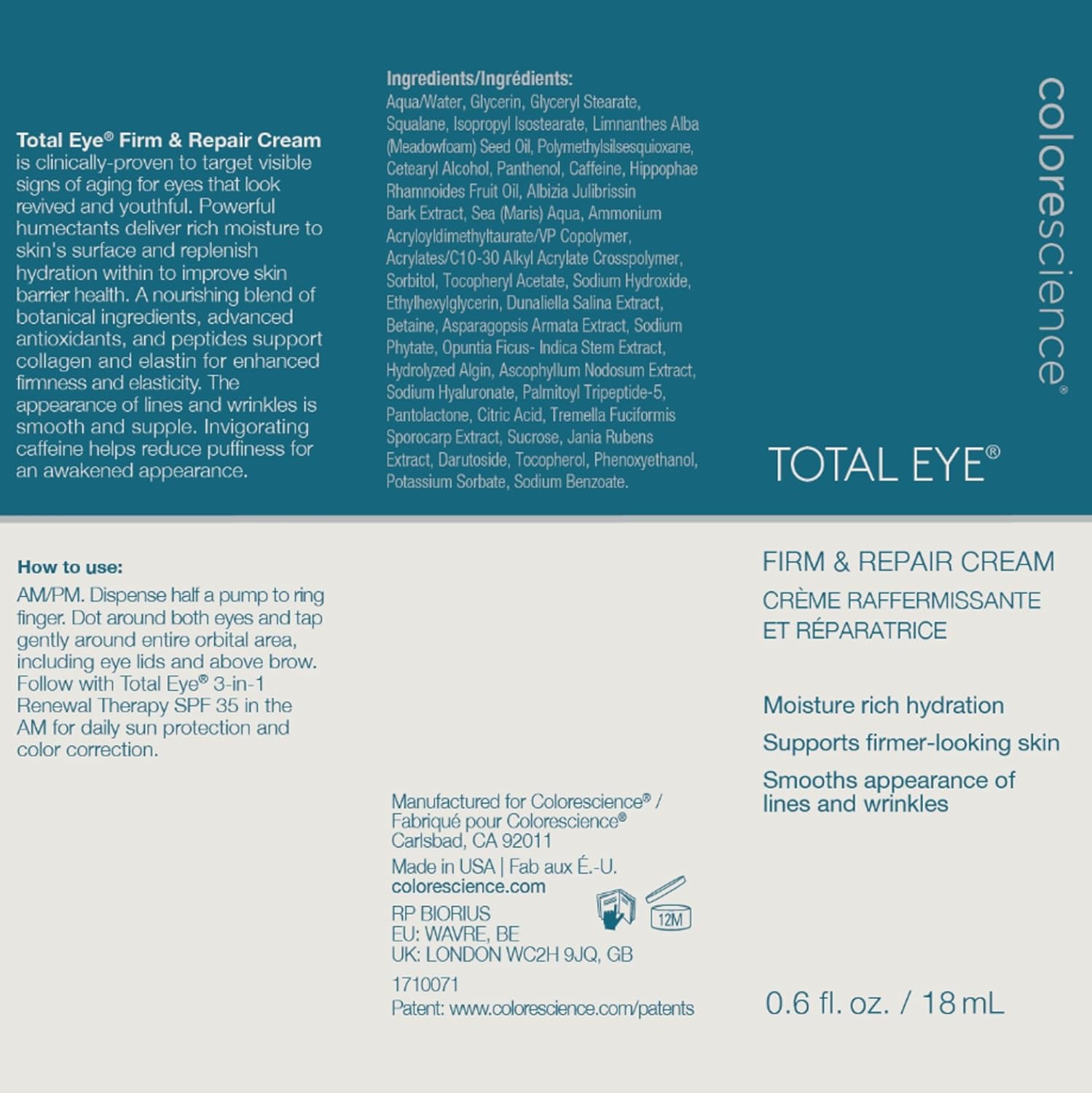 Colorescience Total Eye Firm & Repair Cream, .6 fl. oz. - Image 5