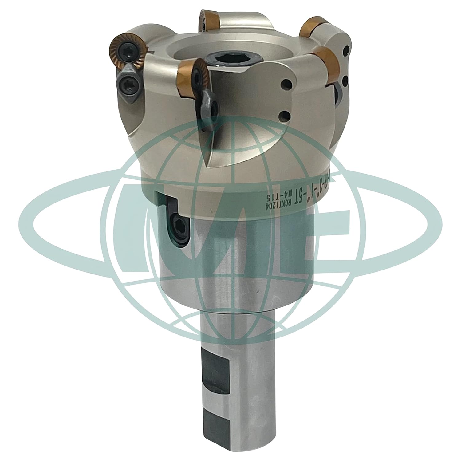 CME 3" 90° Indexable Face Mill w/ 1" Weldon Shank Arbor, RCKT1204 Inserts Included, 5 Flutes