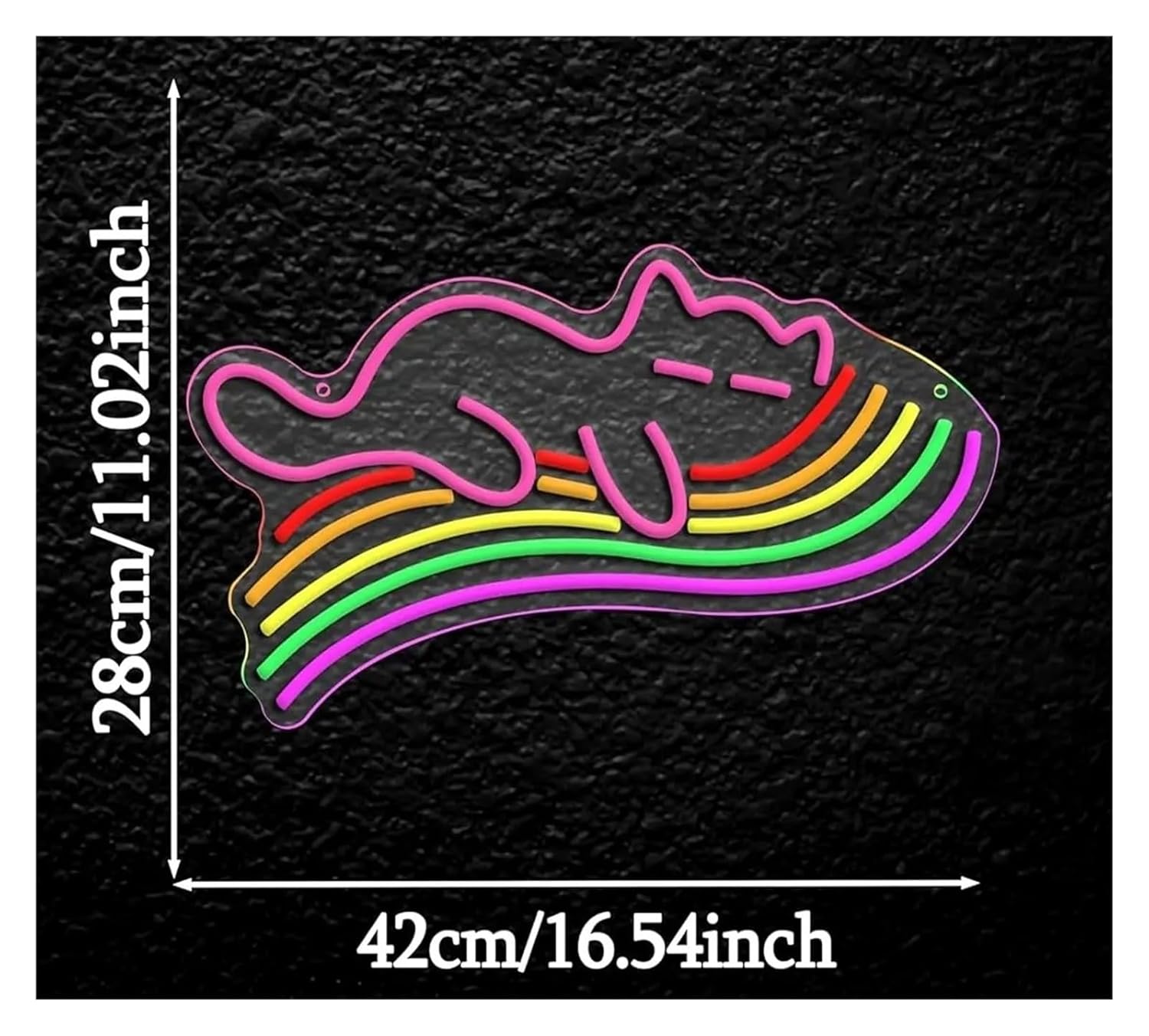 ネオンサイン LED レインボーキャットネオンサイン ゲームルーム 寝室 バー リビングルーム 誕生日パーティー 壁飾り 42x38
