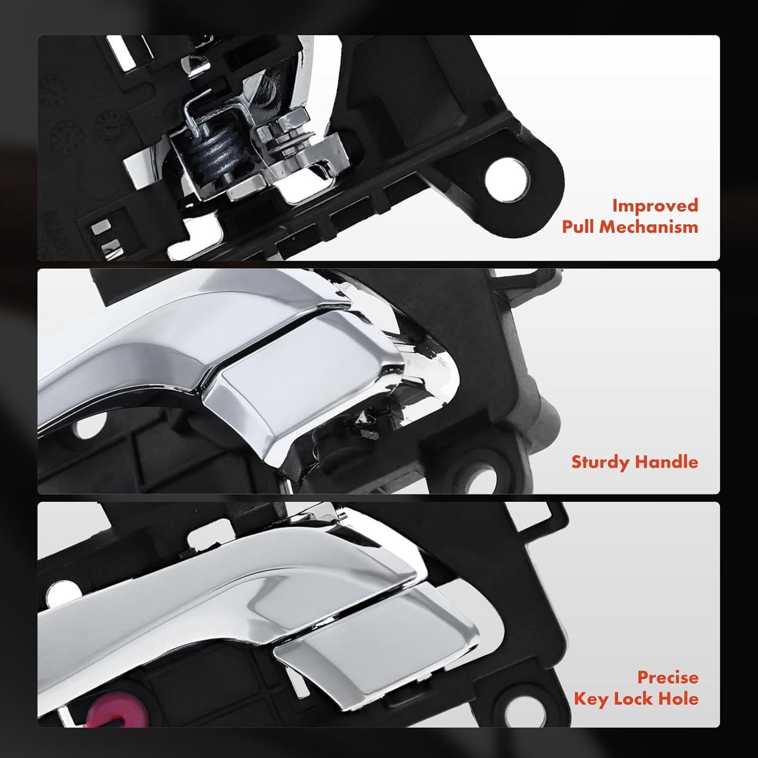 A-Premium Front Left Driver Side Interior Door Handle Compatible with Hyundai Accent 2018 2019 2020 2021 2022, Chrome Lever