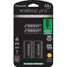 Eneloop Panasonic K-KJS2KHA2BA C Size Battery Adapters AA 2100 Cycle Ni-MH Pre-Charged Rechargeable Batteries, 2 Pack with 2 C Adapters