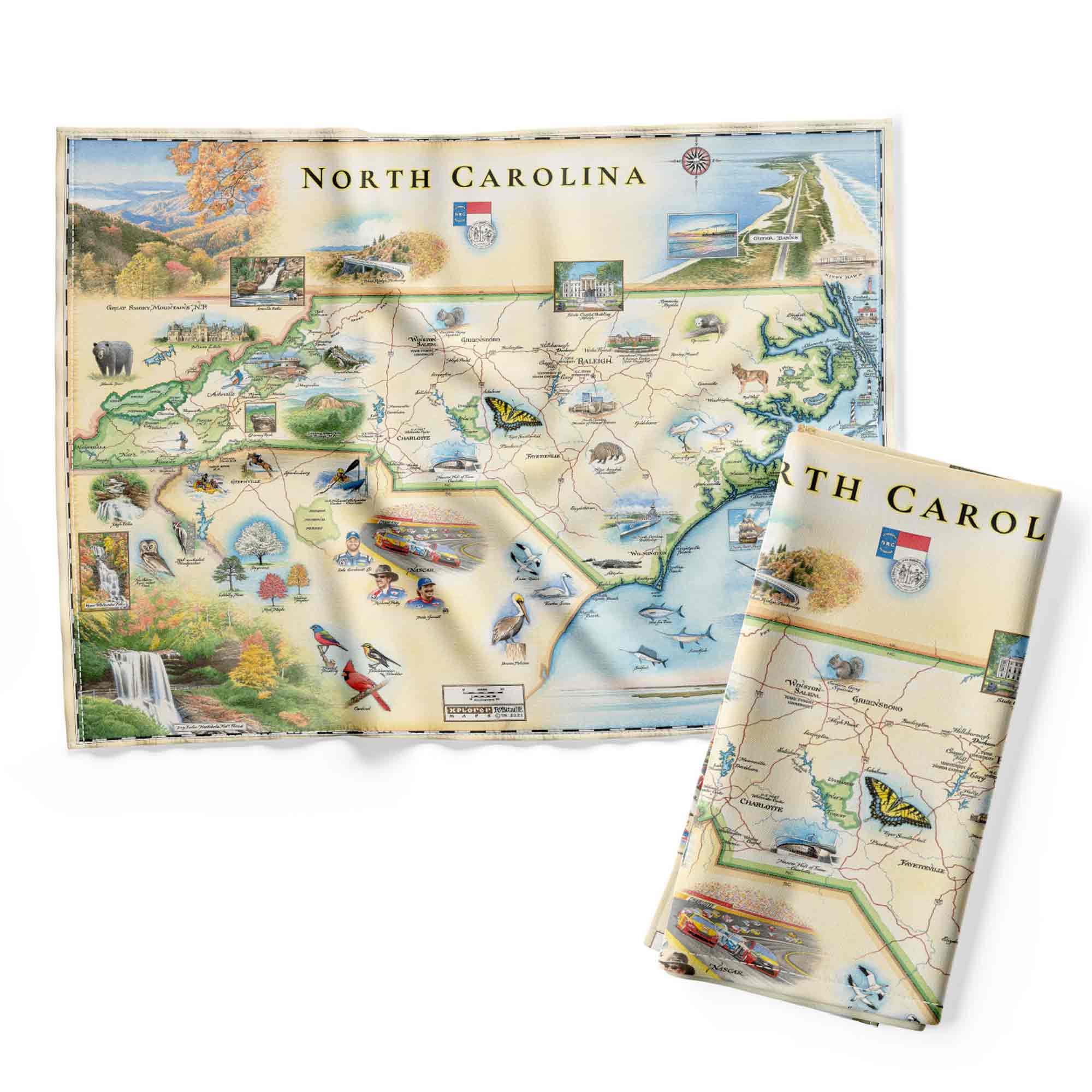 Paño de cocina decorativo de North Carolina: revive tus mejores recuerdos