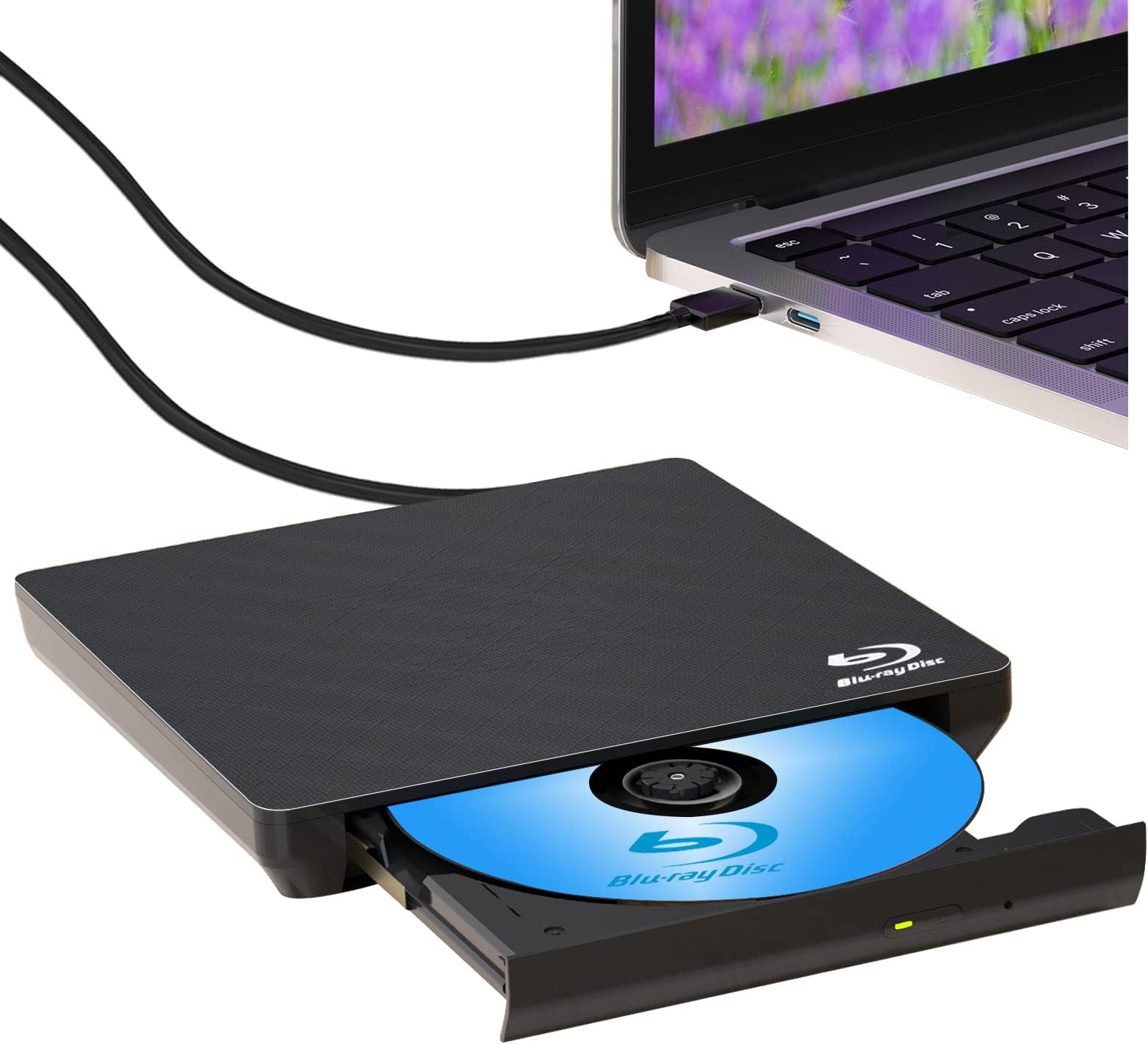 External Blu ray Drive DVD/BD Player Read/Write Portable Blu-ray Drive USB 3.0 and Type-C DVD Burner 3D Blu RAL DriveCompatible with/Win7/Win8/Win10