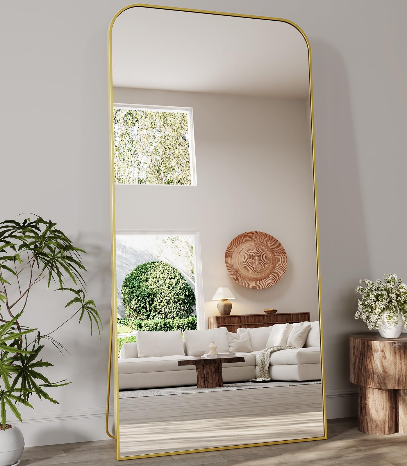 Koonmi Full Length Mirror, 76"x34" Mirror Full Length with Stand