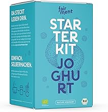 Fairment Yoghurt Starter Kit - Beginner Friendly | Ready to Start | 100% Organic Yoghurt Cultures - With Stainless Steel Yoghurt Maker and Access to the Fairmenter Community