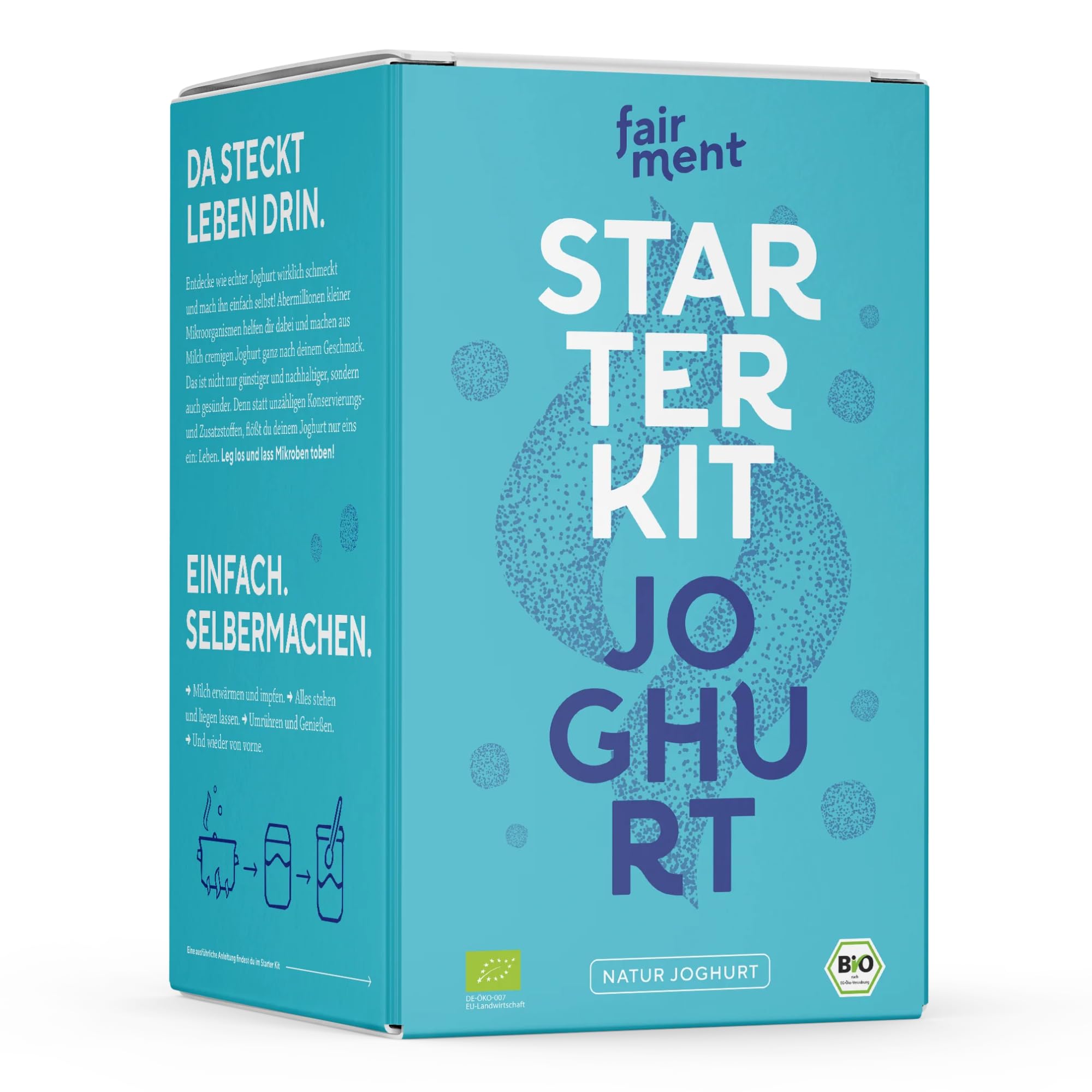 Fairment Joghurt Starterkit Bio Joghurtkulturen Edelstahl Joghurtbereiter