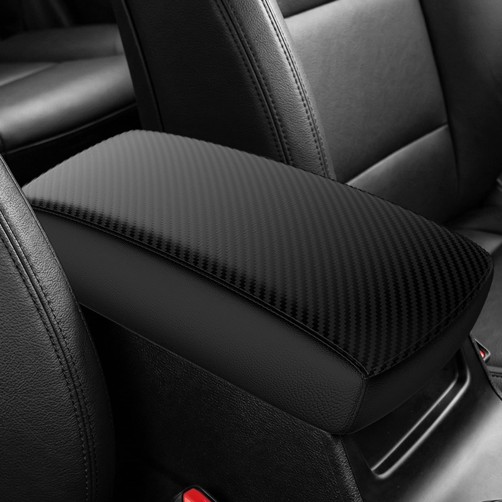 Autorder Center Console Cover for Nissan Sentra 2020 2021 2022 2023 2024 2025 Accessories Carbon Fiber Armrest Cover Anti-Scratch Middle Console Pad Leather Armrest Protector