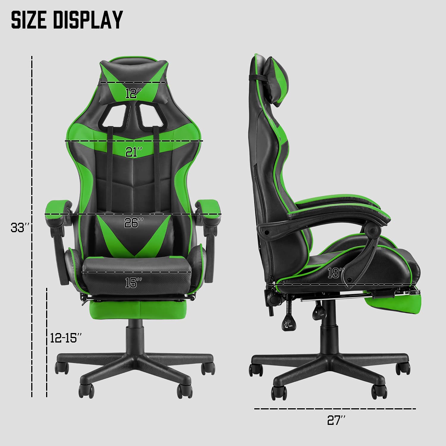 Buy Soontrans Game Chairs for Adult,Green Gaming Chair with Footrest