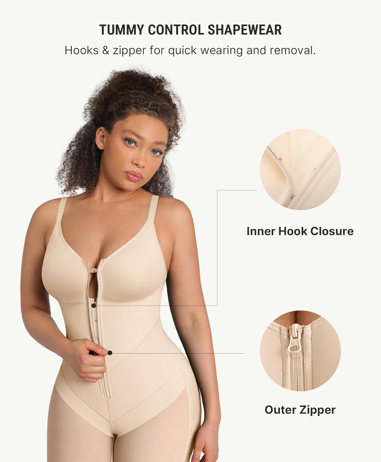 FeelinGirl Fajas Colombianas Moldeadoras Shapewear Tummy Control Postpartum Butt Lifting Body Shaper with Zipper Crotch - Image 4