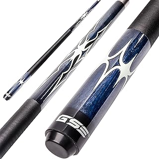 GSE Games & Sports Expert 58" 2-Piece Canadian Maple Billiard Pool Cue Stick(4 Colors, 18-21oz) (Blue - 18oz)