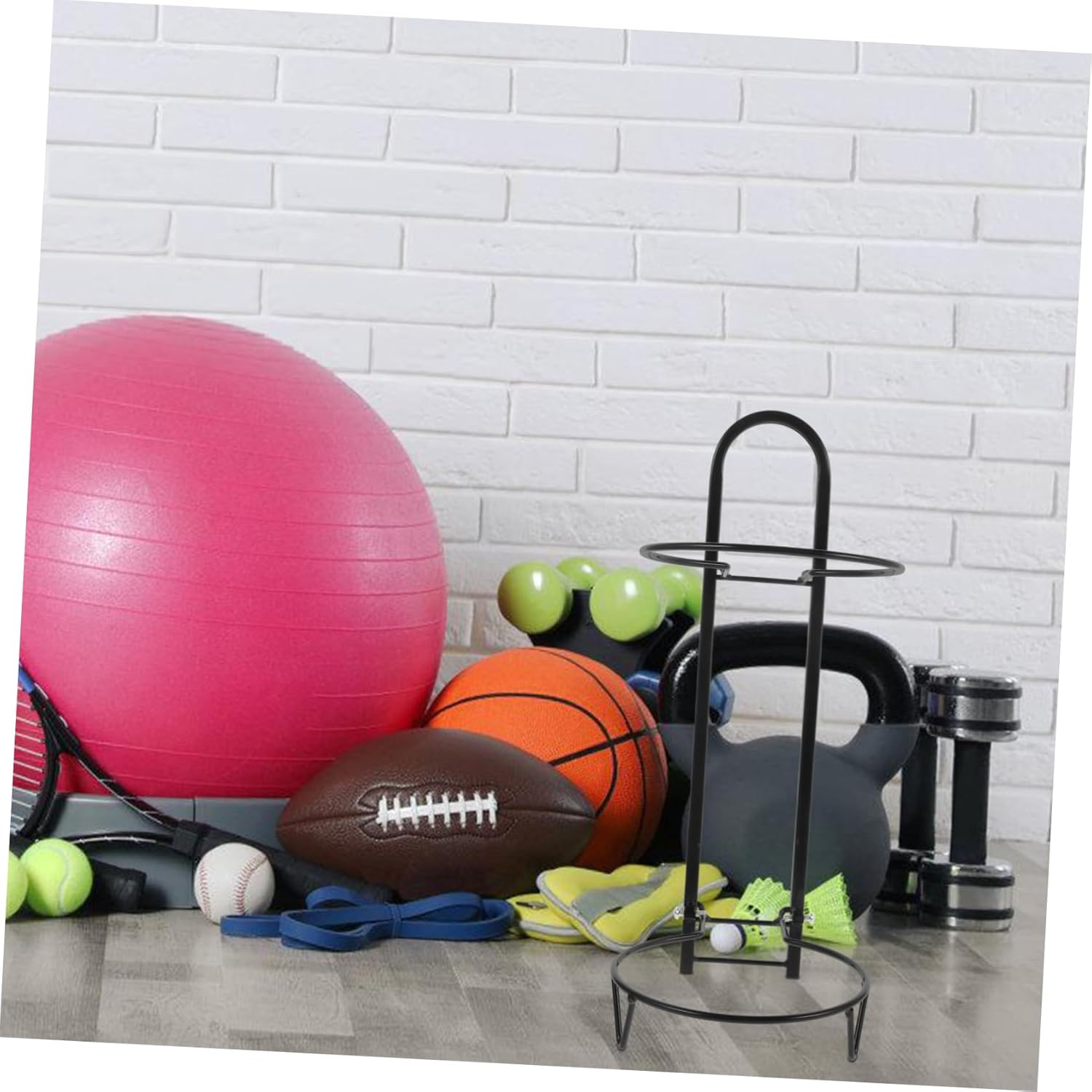 UPKOCH Freestanding Basketball Storage Rack Organizer for Garage Indoor Use Removable Design for Basketball Soccer Volleyball Space-Saving