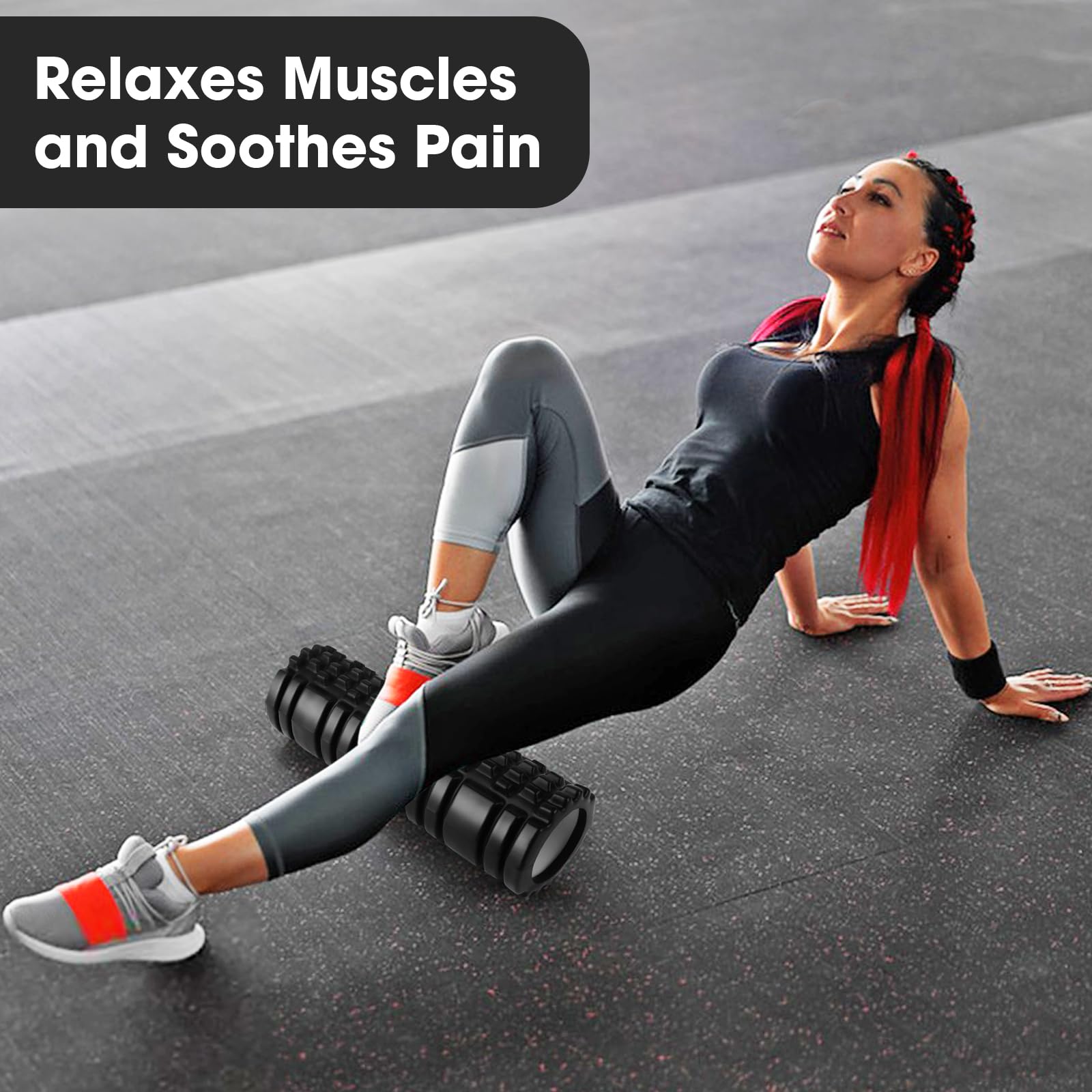 Foam Roller, Roller Pilates per Tensione Muscolare Rullo Massaggio Muscolare, 30×8cm Rivitalizza il Tuo Corpo Sulla Colonna Vertebrale e Sulle Gambe