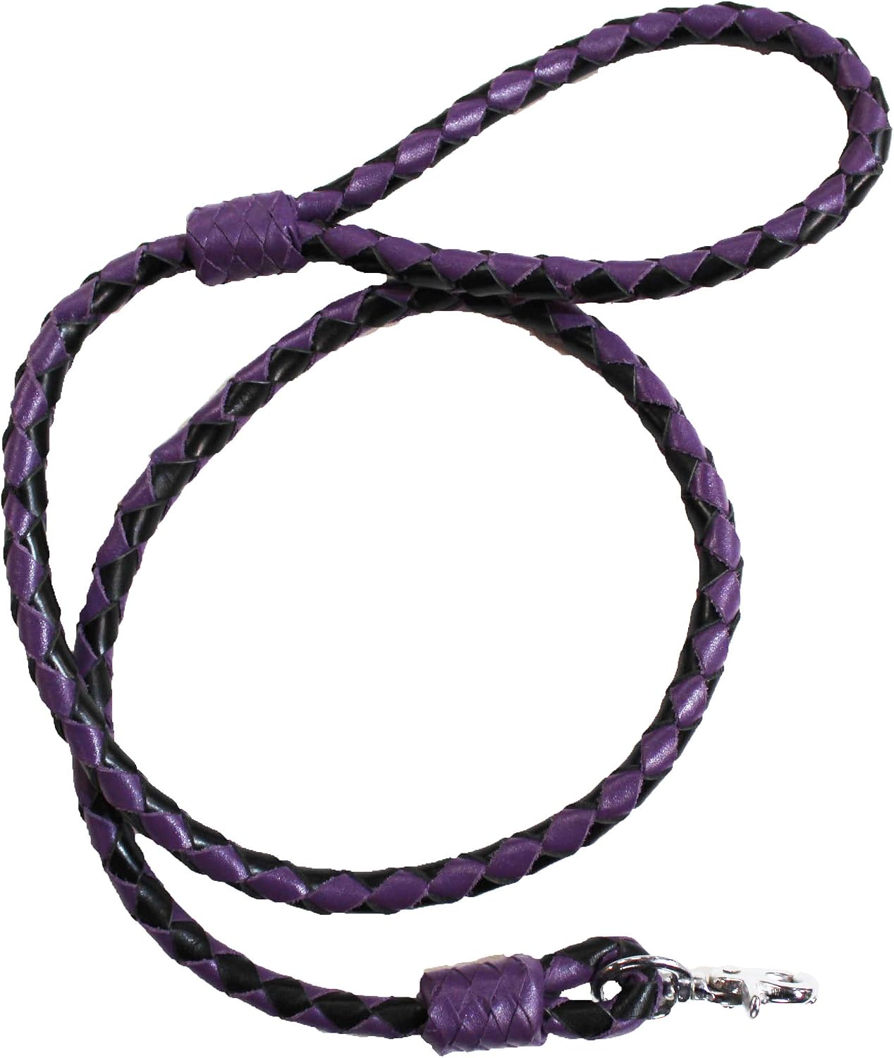 Challenger 6' Handmade Braided Two-Toned Leather Dog Collar Leash 60007TT