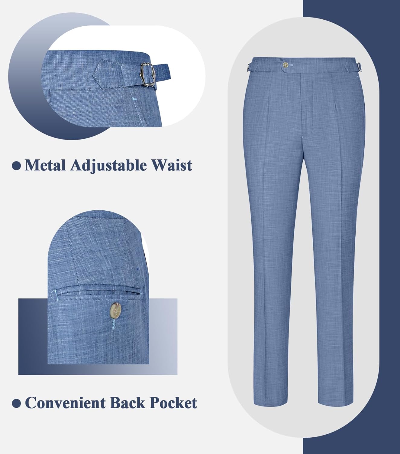 Men's 3 Piece Slim Fit Suit Set 2 Button Dress Suits Formal Tuxedo Blazer Jacket Vest Pants Set - Image 6