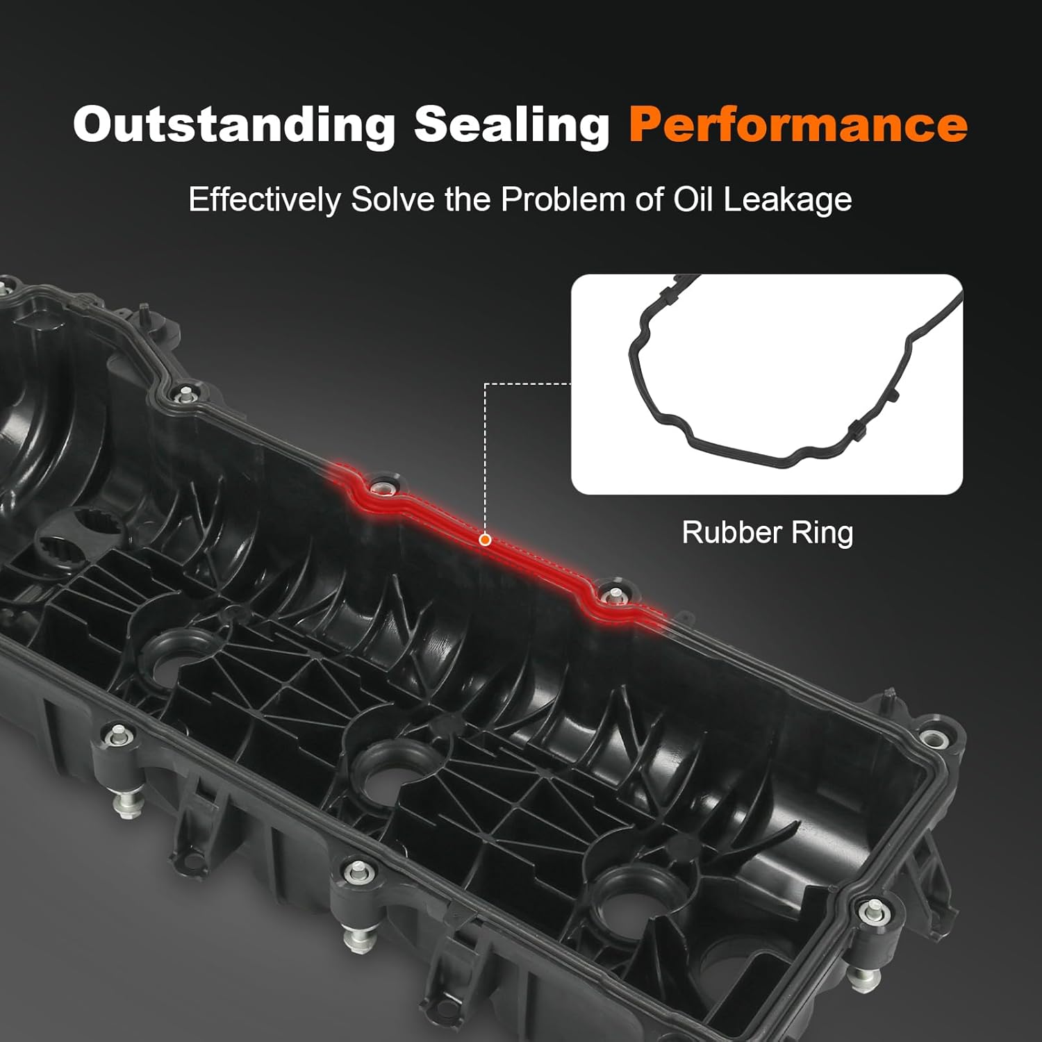 Engine Valve Cover with Gasket Left and Right Side 5184068AN Replacement for Jeep Grand Cherokee Replacement for Dodge Avenger Challenger Charger Cylinder Head Cover Replaces 5184069AF Black