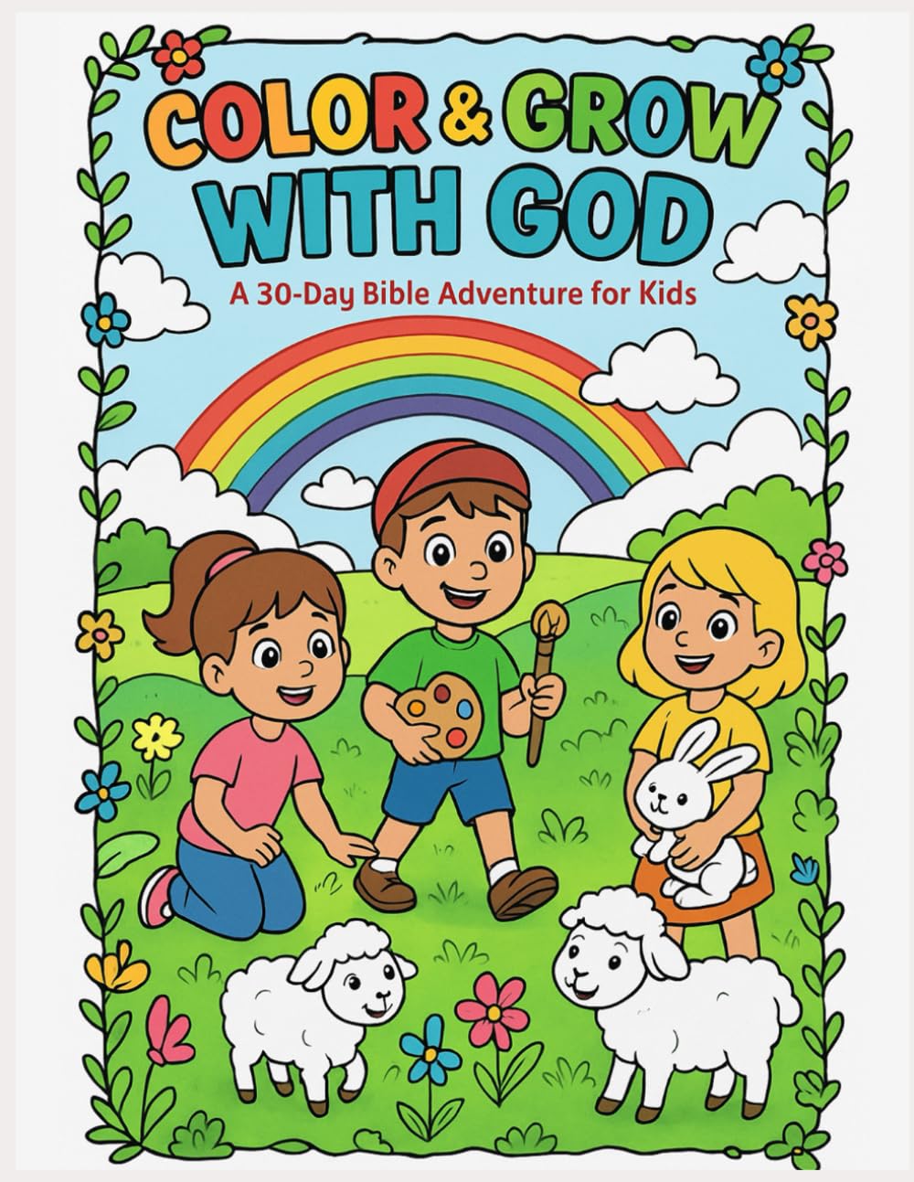 Color & Grow with God: A 30-Day Bible Adventure for Kids: Daily Scripture • Devotional • Prayer • Challenge • Fun Fact • Coloring Page
