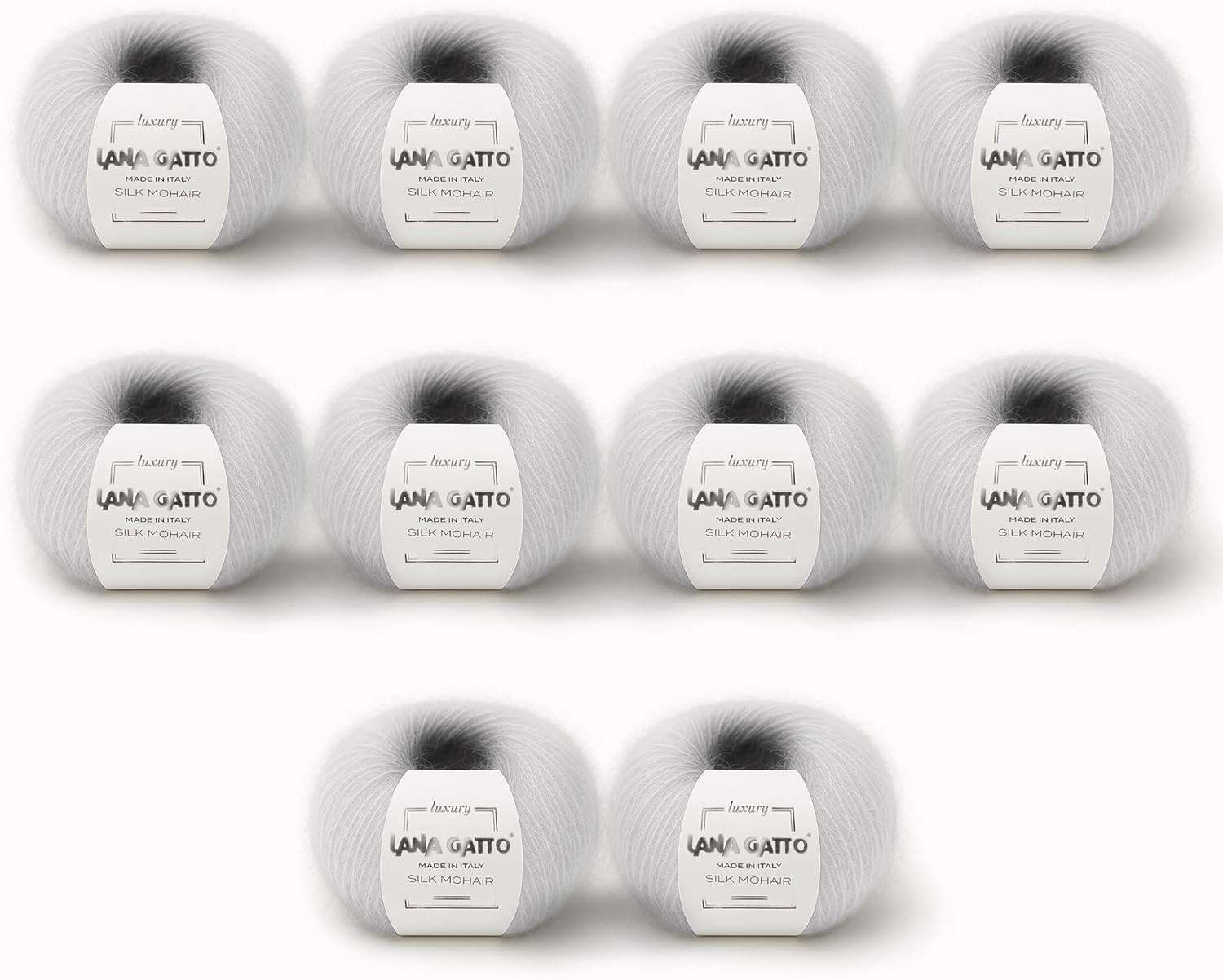 Silk Mohair Yarn for Knitting – Lace Weight Mohair Yarn with Silk, Made in Italy – White-6027, 2 Skeins