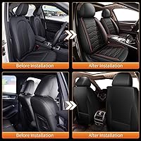 Vista 6 de AOMSAZTO Funda de asiento de automóvil compatible con Jeep Cherokee 2014-2024 2025 solo 2 asientos delanteros, protector de cojín de asiento