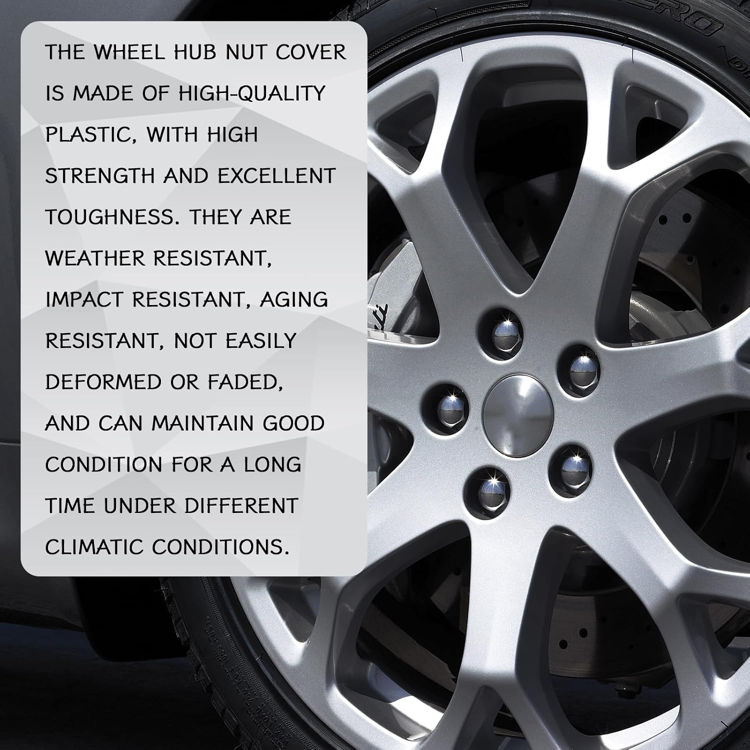 20PCS Car Lug Nut Covers, 19mm Silver Hexagonal Center Bolt Caps, Universal Lug Nut Caps with Removal Clips, Rustproof Hub Bolt Head Protector, Tire Trim Accessories for Most Cars, Plastic