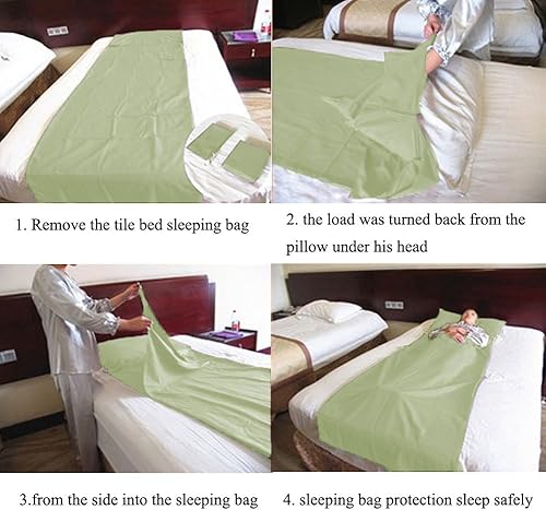 Miniatura 20 de Saco de dormir con forro de sábanas de viaje para hotel, sábanas de viaje para hotel, sábanas de viaje para hotel, saco de dormir compacto Caqui