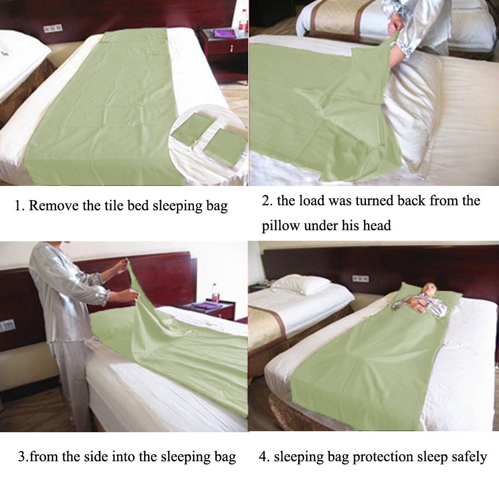 Sacco a pelo da viaggio, campeggio, coperta leggera e compatta per hotel, Uomo, Lyndee, 82.7 X 63 Inch