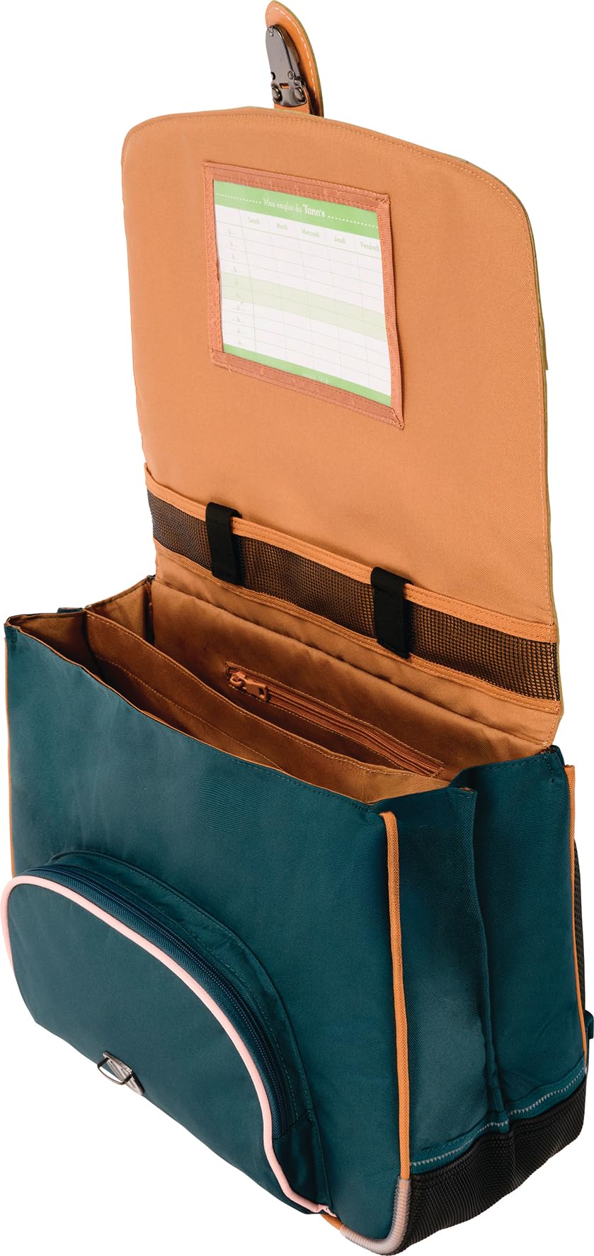 Blumie Shop Lot Cartable 38 cm + Trousse Rectangulaire Assortie + 1 Crayon Fantaisie Bois (Agathe)